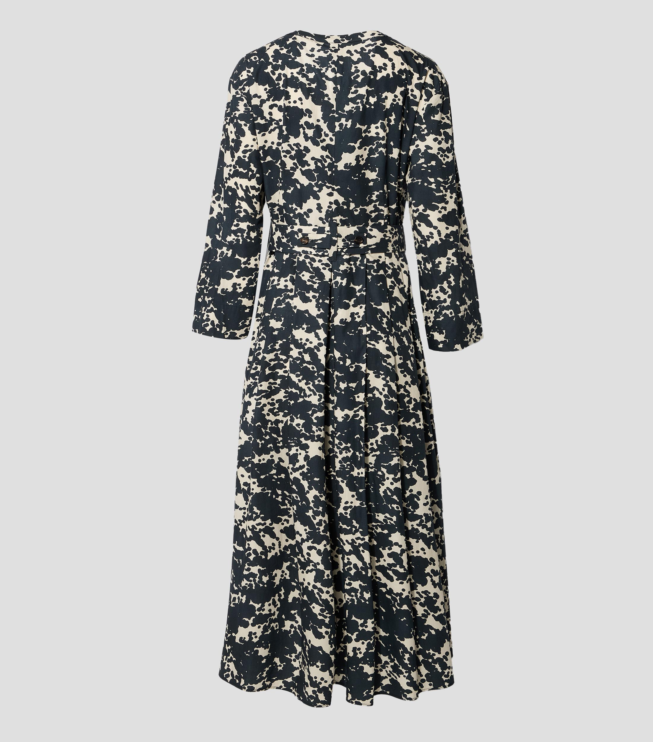 Vestido midi con manga larga estampado Mujer